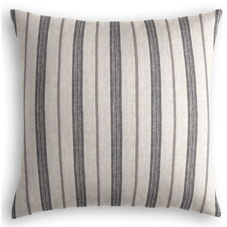 Extra Long Striped Rustic Linen Cushion with feather insert