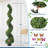 2 Pack Artificial Boxwood Topiary Trees, 5 Ft Outdoor Tall Faux Greenery Plant, Topiary Plants Potted Trees Decoration for Front Porch Home Living Room, Indoor and Outdoor Use-1616320870