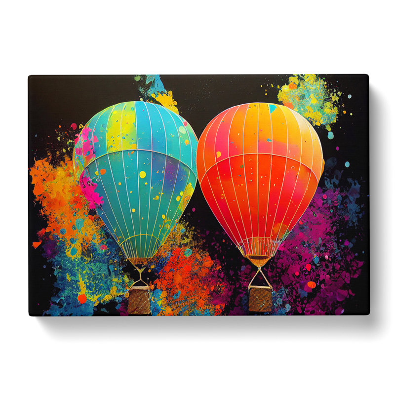 Hot Air Balloons Splashed Vol.1 Abstract - Wrapped Canvas, 50cm H x 76cm W x 3cm D
