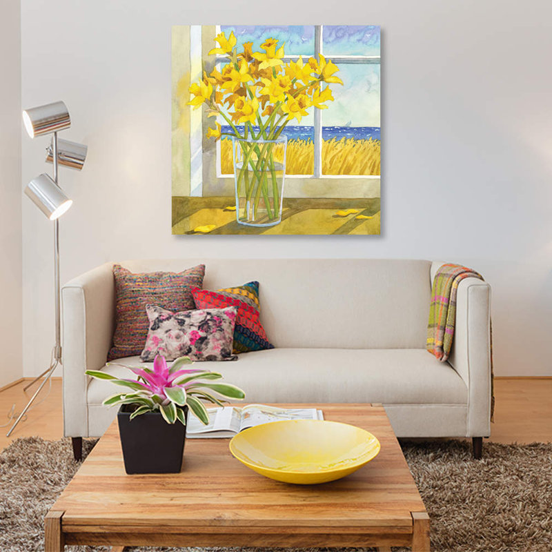 Daffodils In The Window by Robin Wethe Altman - Wrapped Canvas Print, Wrapped Canvas, 66.04 cm H x 66.04 cm W x 1.91 cm D