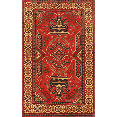 Tapis traditionnel rouge / brun Dimitrios