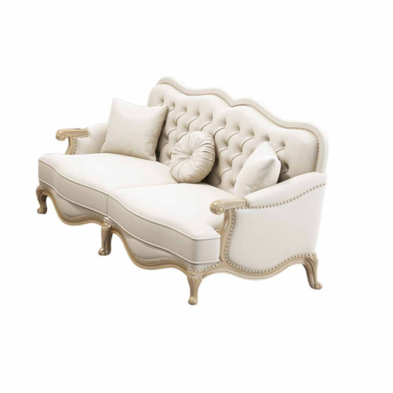 Causeuse en cuir véritable 68,5 po