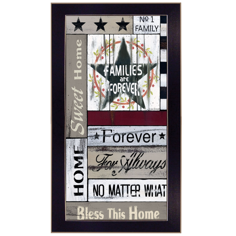 «Familles are Forever», art mural encadré pour la décoration de salon par Linda Spivey