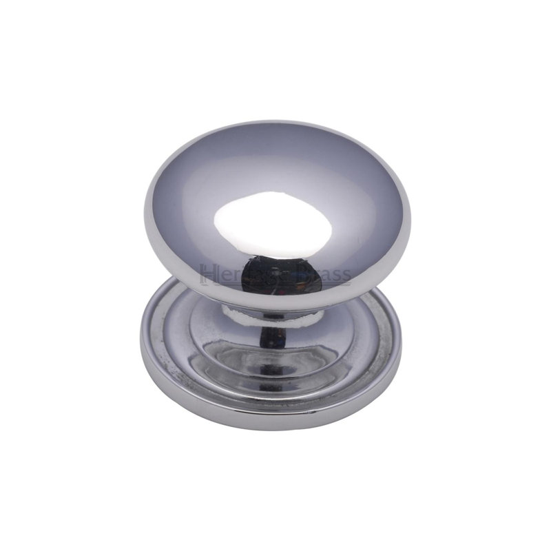Heritage Brass Heritage Cabinet Knob Round Design, 2.3cm H x 2.5cm W x 2.5cm D, Polished Chrome