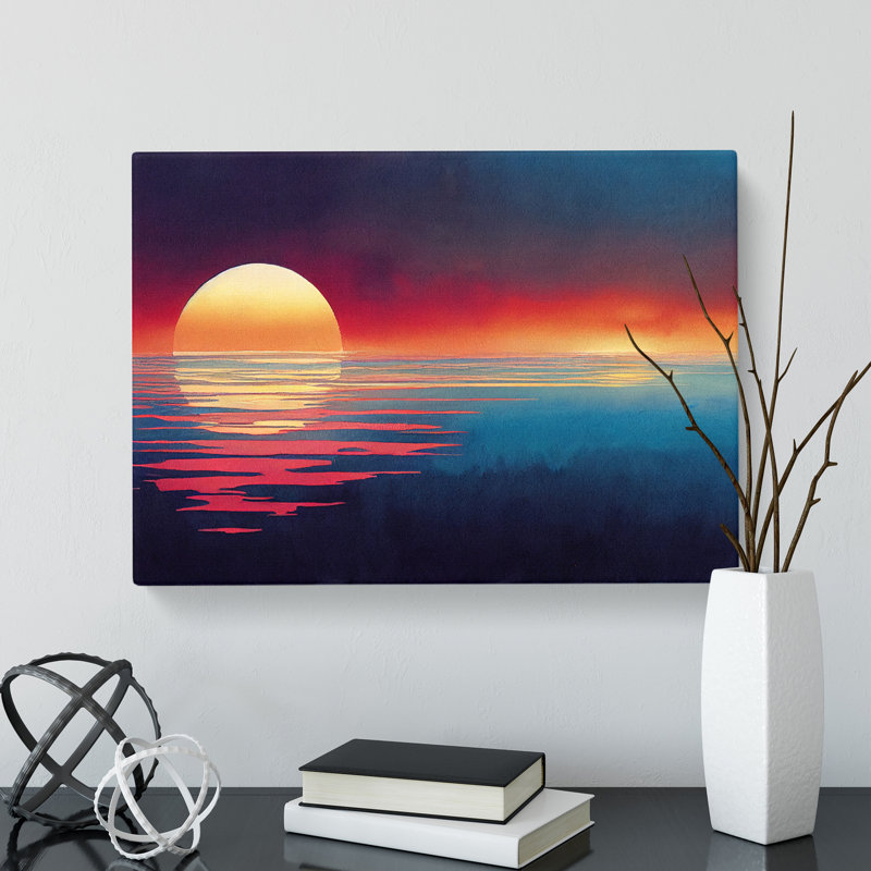 Flowing Sunset Seascape - Wrapped Canvas, 35cm H x 50cm W x 3cm D