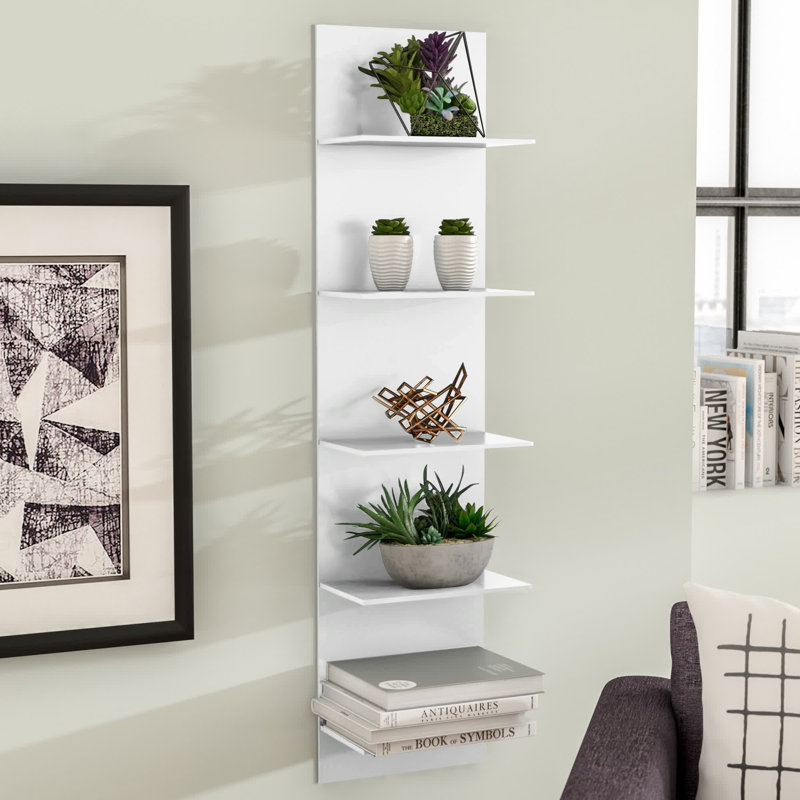 Brakebill 5 Tier Wall Shelf, White