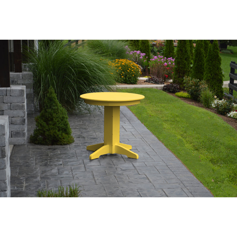 Nettie Round Outdoor Dining Table , 33'' in. W 33'' in. D, Lemon Yellow