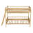Twin Size Wooden Bunk Bed with 3 Storage Shelves, Adjustable Ladder, Natural-1233034102