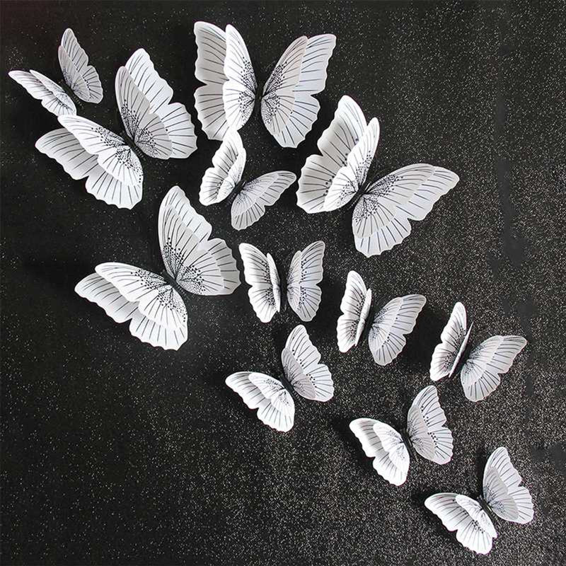 12 Pcs Butterfly Wall Decor, 2 Sizes 3D Butterfly, Wedding Decorations, Birthday Party Decorations, Girls Bedroom Decoration