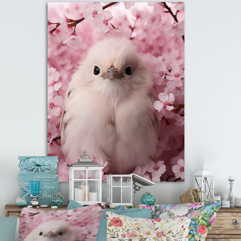 «Majestic Chick Portrait Blooms», art mural animal de poule, Toile tendue, H 20 po x l 12 po x P 1 po