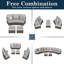 Ensemble de conversation modulaire en rotin 5 pièces avec coussins 5 pièces