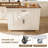 46" Kitchen Island on Wheels with Storage & Power Outlet - Movable Rustic Breakfast Bar Table, Wood Top with Adjustable Shelf & Drawer for Kitchen Dining Living Room