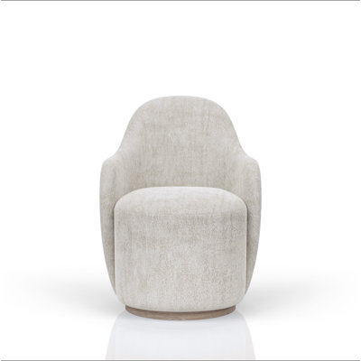 Cocoa and Ivory Swivel Barrel Chair