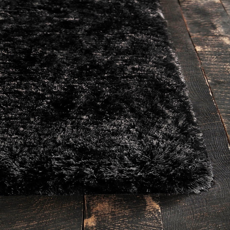 Chandra Rugs Giulia Collection Plush Modern Contemporary Hand-Woven Silver White Grey Shag Polyester Pile Material Handmade Area Rug