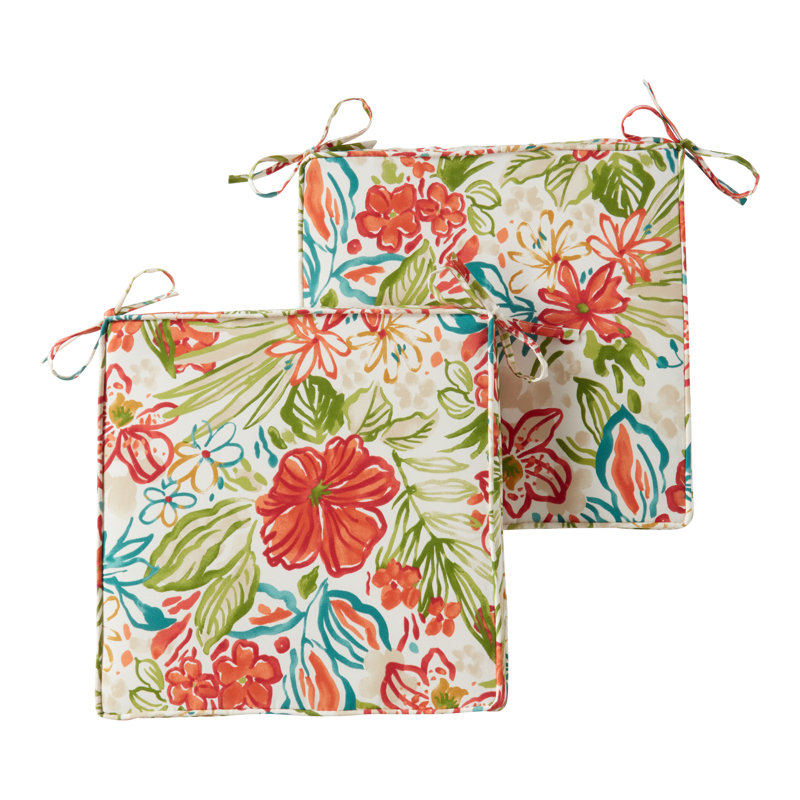 Sunbrella Outdoor Dining Chair Seat Pad, Breeze Floral