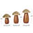 Aubriauna Wood Mush Brown Decorative Sculpture with Gold Tops and Groove Patterns Set