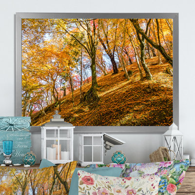 Feuille d'automne sur une colline - reproduction sur toile