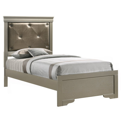 Elegant Silver Champagne Twin Bed