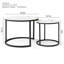 Tables basses gigognes blanches en MDF avec motif en marbre, ensemble rond 2 pièces pour salon, style industriel moderne