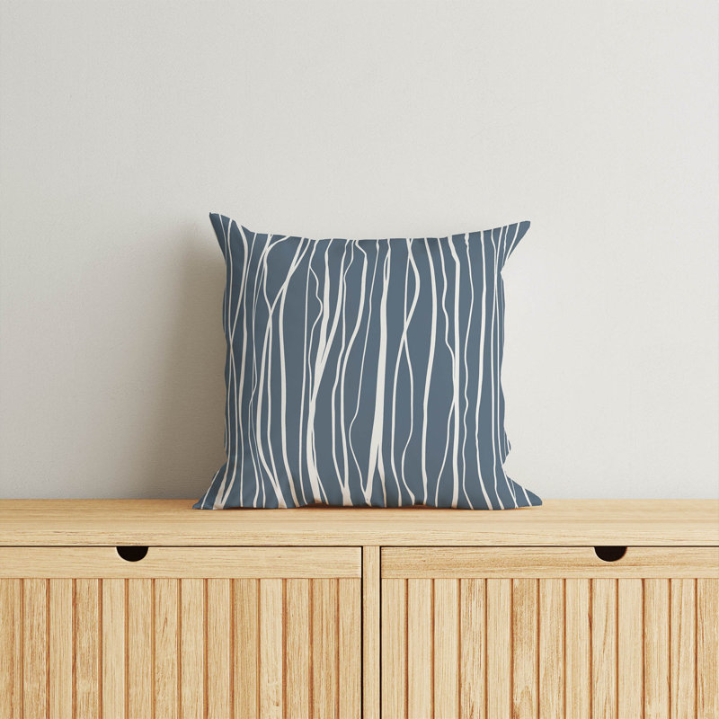 Coussin Legions, Rayures bleues, H 26 po x l 26 po