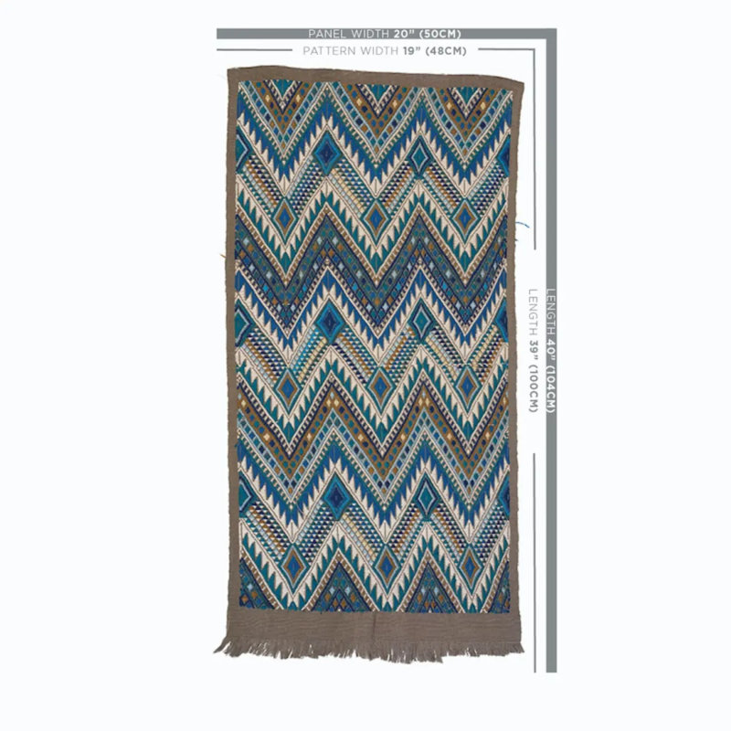 Schumacher x A Rum Fellow Coyolate Hand Woven Brocade Fabric, Ocean