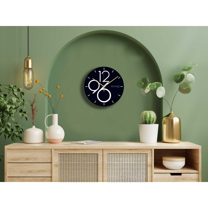 Anav Wall Clock, Black/Gold