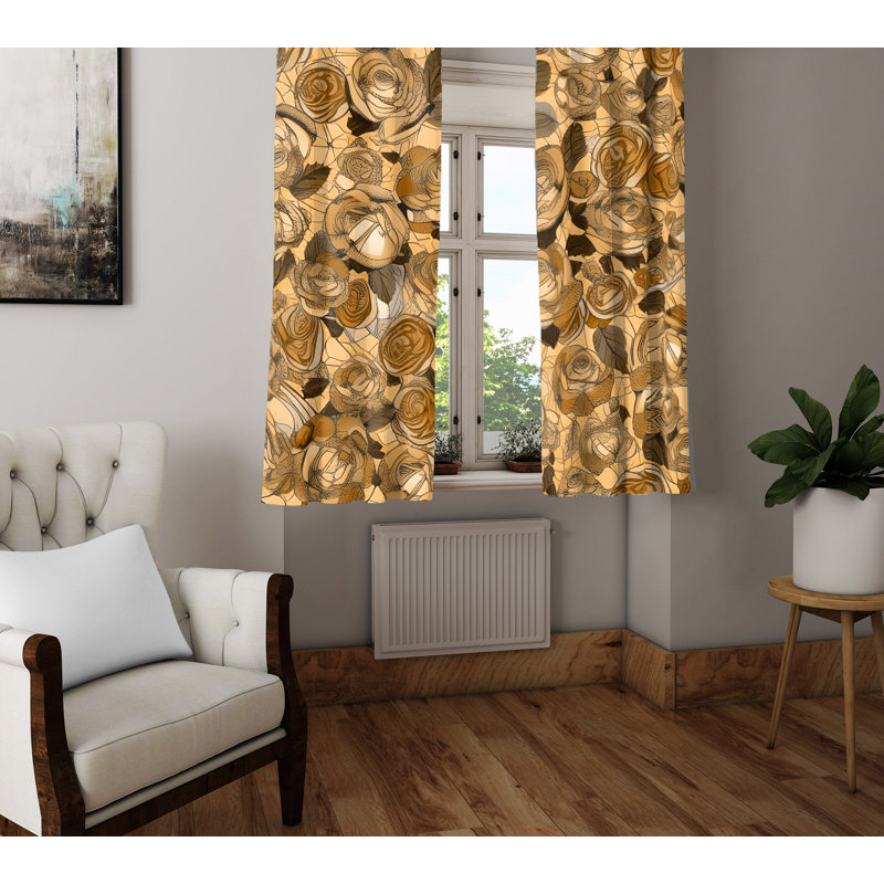 Braydn Semi Sheer Curtain Pair, 40" W x 52" L