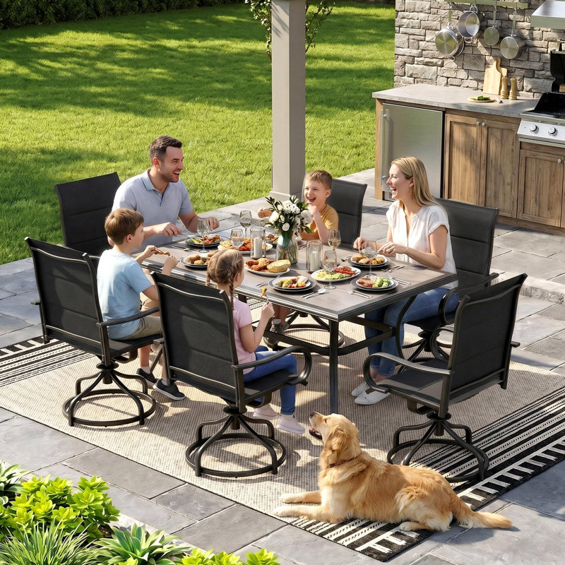 Patio Dining Armchair, Black