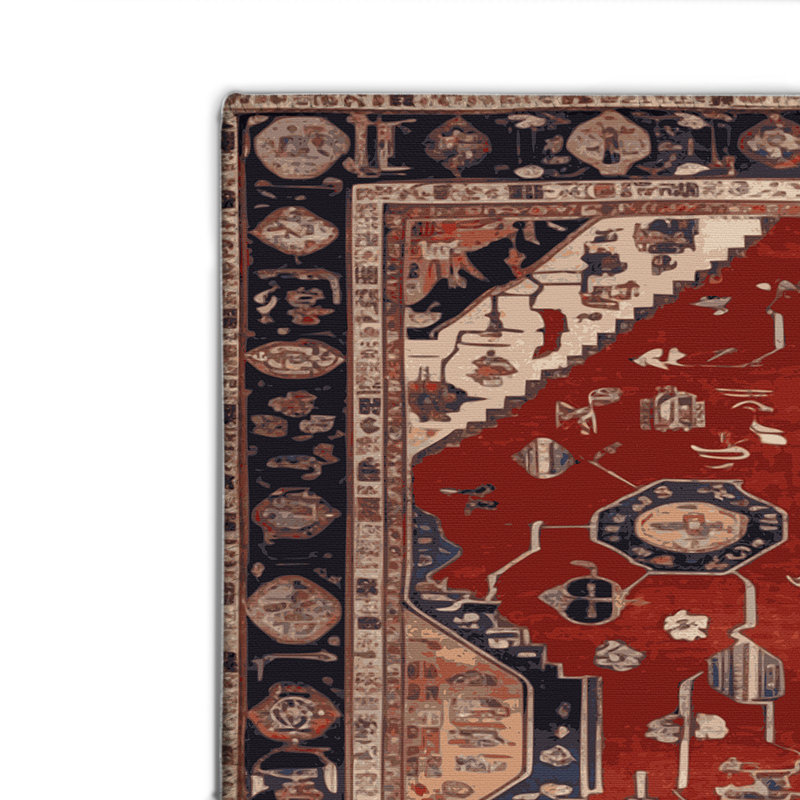 Tapis d'intérieur et d'extérieur brun Persian, Rectangle 4pi x 6 pi
