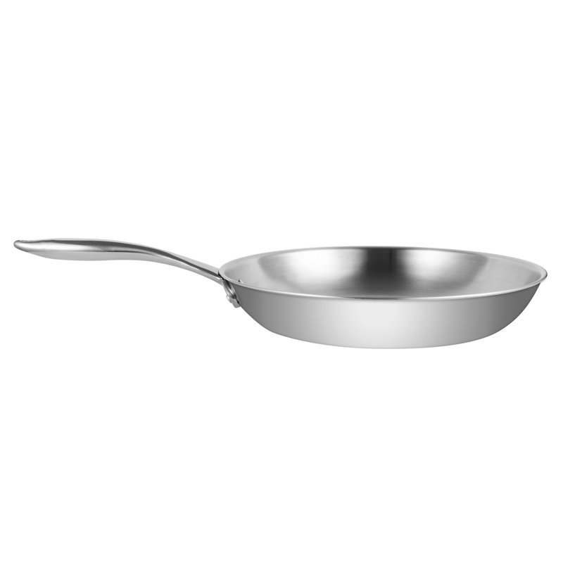Poêle en acier inoxydable par Ozeri, édition restaurant 100% sans PTFE, l 12 po, Argent