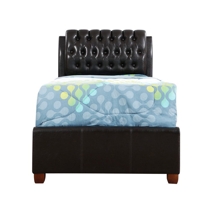 Lit sommier simple Marilla, brun foncé, Twin, Dark Brown