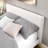 King Size Upholstered Platform Bed Frame, Solid Wood Slats Support Bed Base with Headboard, No Box Spring Needed, Easy Assembly,White