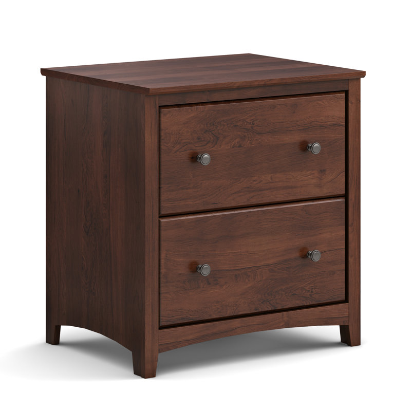 Classeur latéral en bois massif Malani, Brown Mahogany