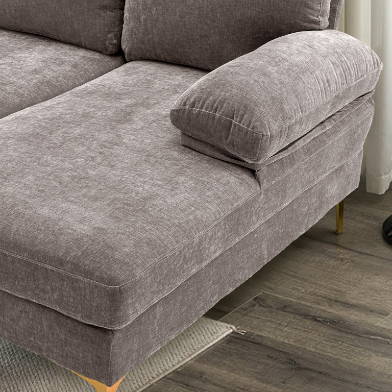 Canapé modulaire 3 pièces Donnica, 100 % polyester gris