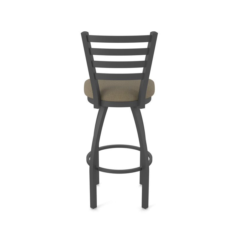 Tabouret pivotant Jackie, Étain, Tabouret de comptoir (siège d'une hauteur de 25 p, Tissu liège graphique
