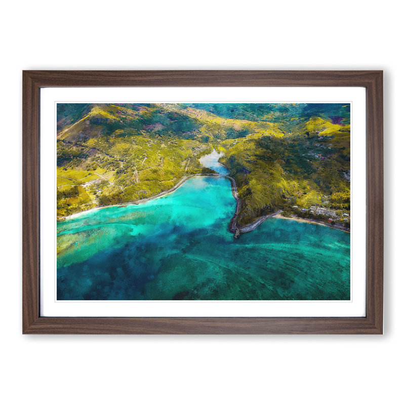Maconde Point Baie Du Cap in Mauritius - Picture Frame Graphic Art, Walnut Framed, 36cm H x 48cm W x 2cm D