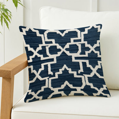 Coussin décoratif intérieur et extérieur beige Trellis