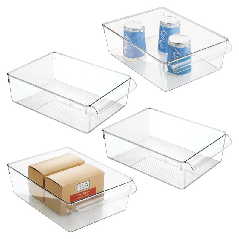 iDesign Fridge Storage Bin with Handle - Fridge Tray for Snacks, Meats, and Cheeses