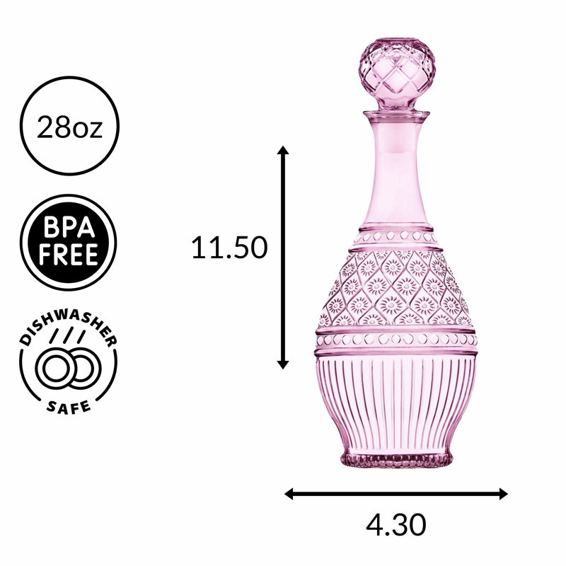 Claro Pink Wine Decanter, Rose