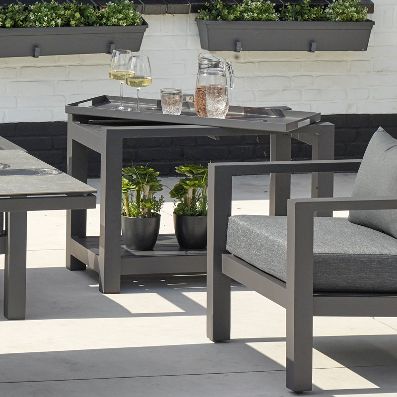 Easy Outdoor Bar Cart With Removable Tray, Anthracite