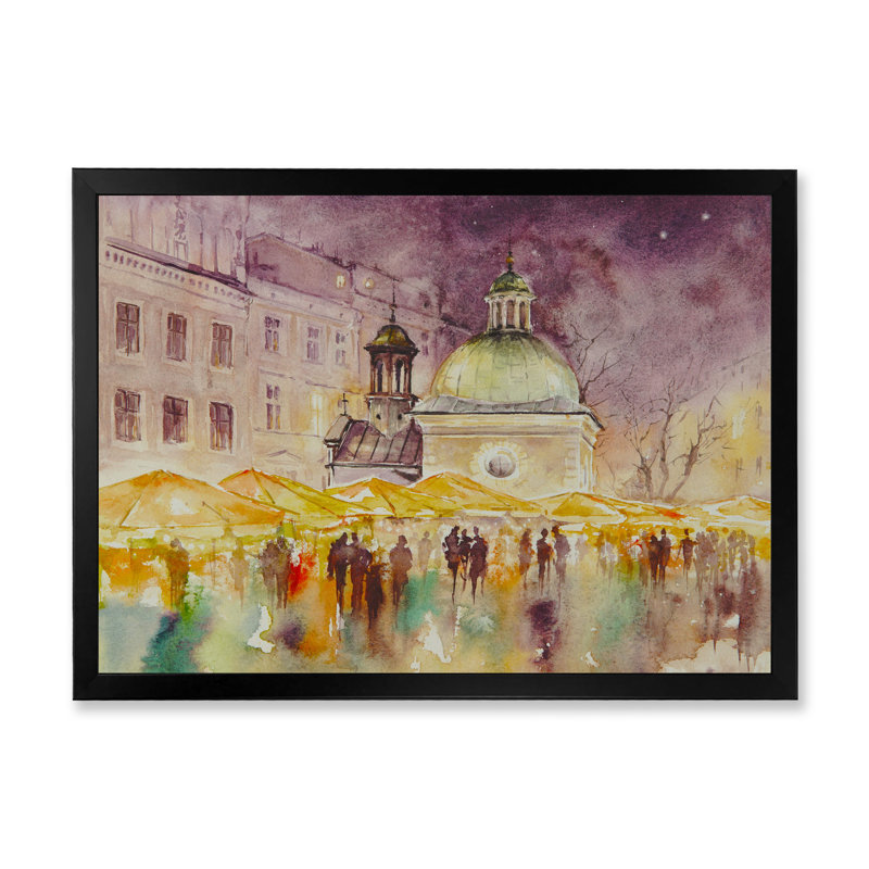 «Abstract Church of St. Wojciech Ii», impression sur toile, Cadre photo noir, H 8 po x l 12 po x P 1 po