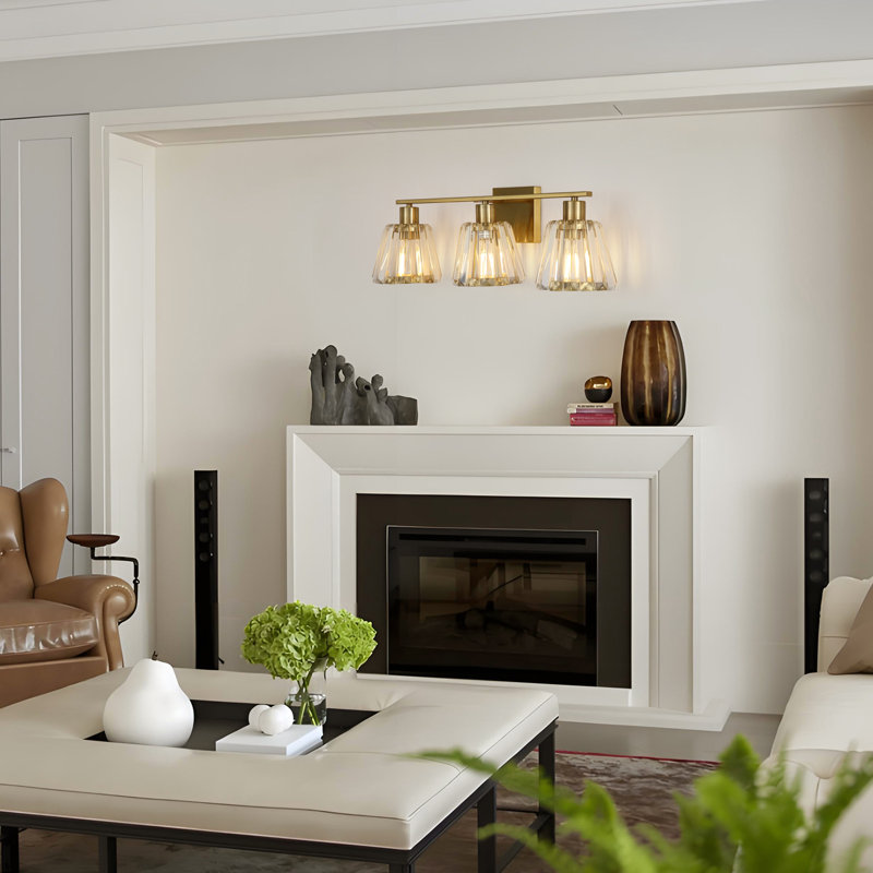 Luminaire pour meuble-lavabo inspiré de cristal Radiant, Doré, 3 lumières