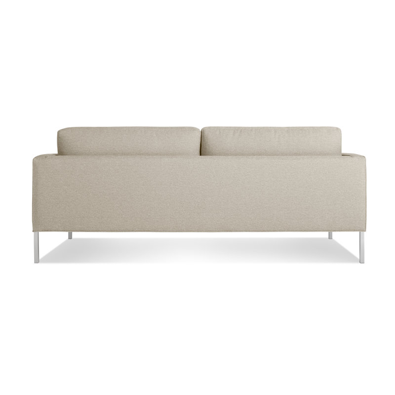 Paramount Sofa, Stainless Steel, Otter Velvet Velvet, 32" H x 95" W x 34" D