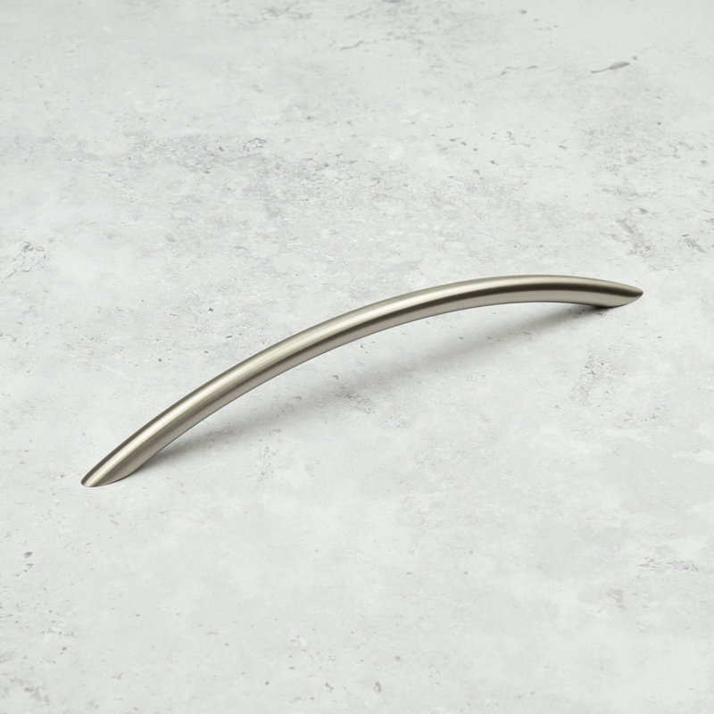 Brushed Nickel Slim Bow Cabinet Handles, 192mm Handle