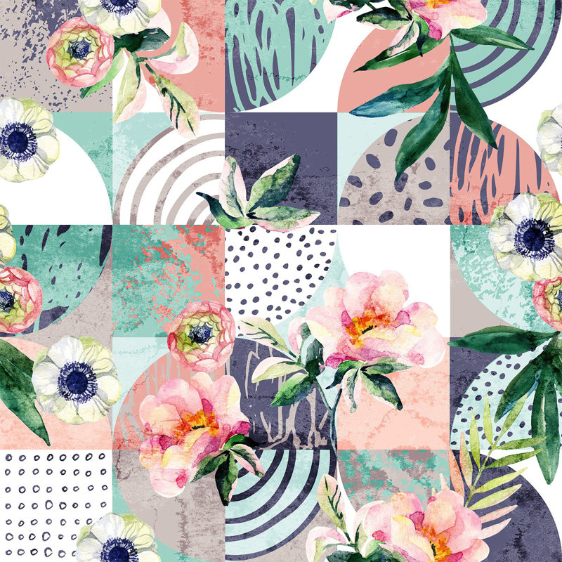 Abstract Floral Wallpaper Floral Tile