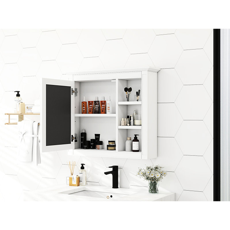 Armoire de salle de bain à miroir 30 po x 28 po pour salle de bain murale, Blanc