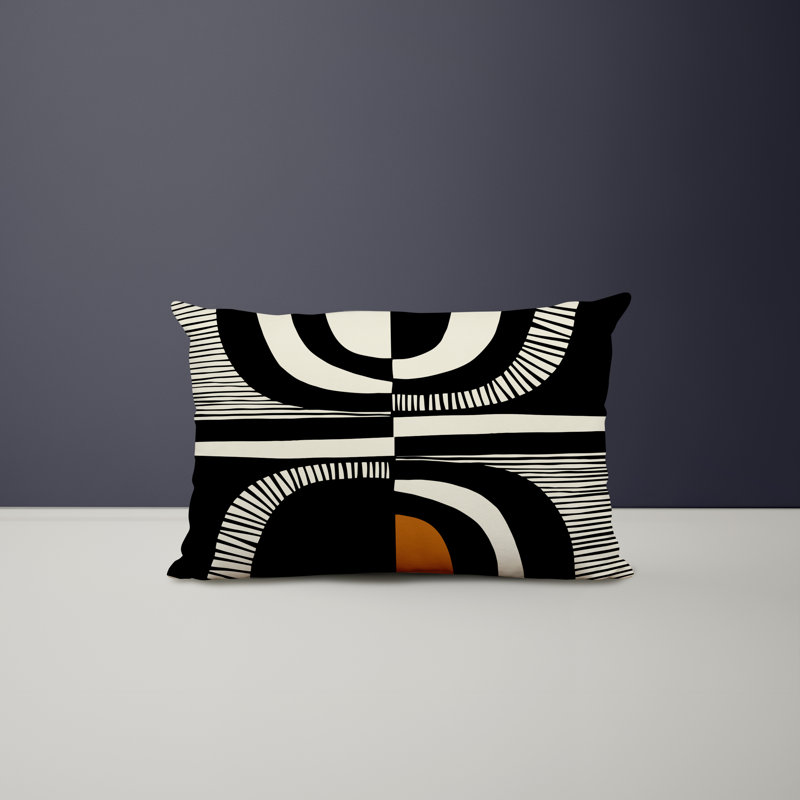 Housse et insert de coussin rectangulaire intérieur / extérieur en polyester / mélange de polyester Chamu, Orange