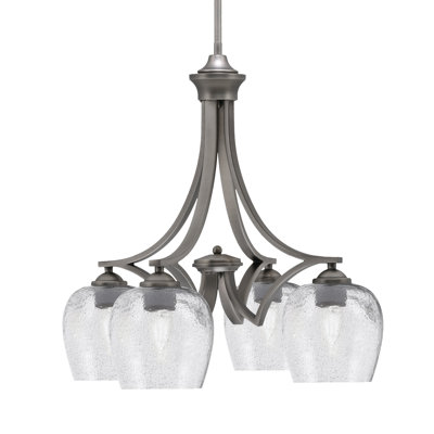 Lustre 4 lumières Zilo avec verre 6 po Zilo
