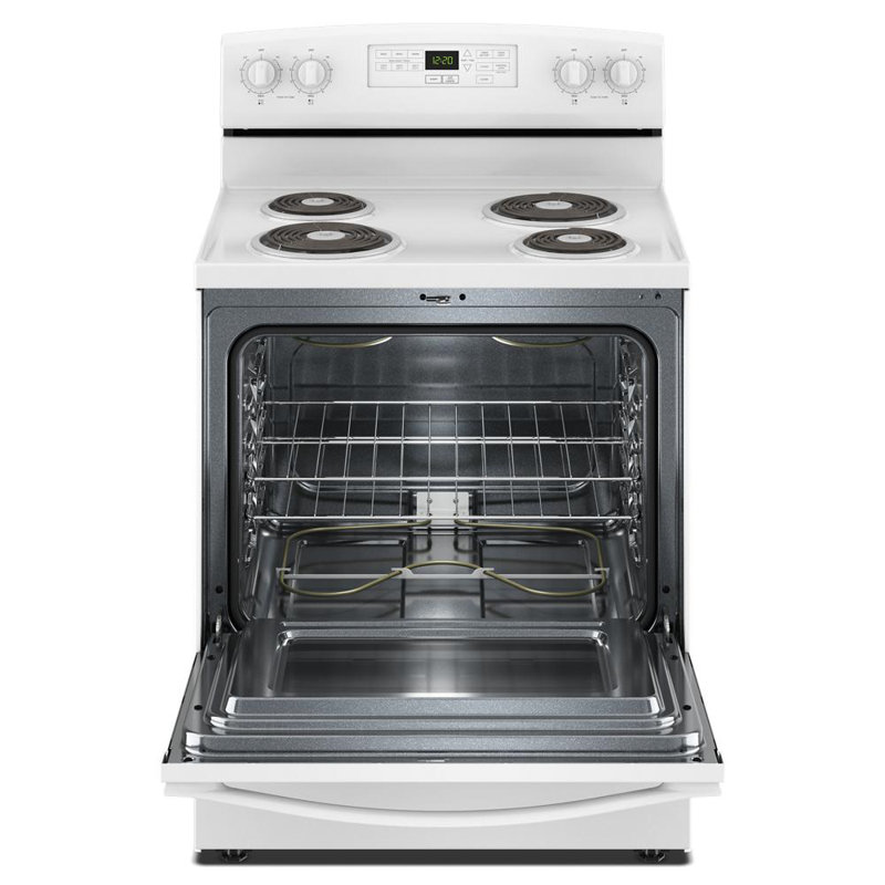 4.8 Cu. Ft. Self Cleaning 4 Burner Element Electric Range, White