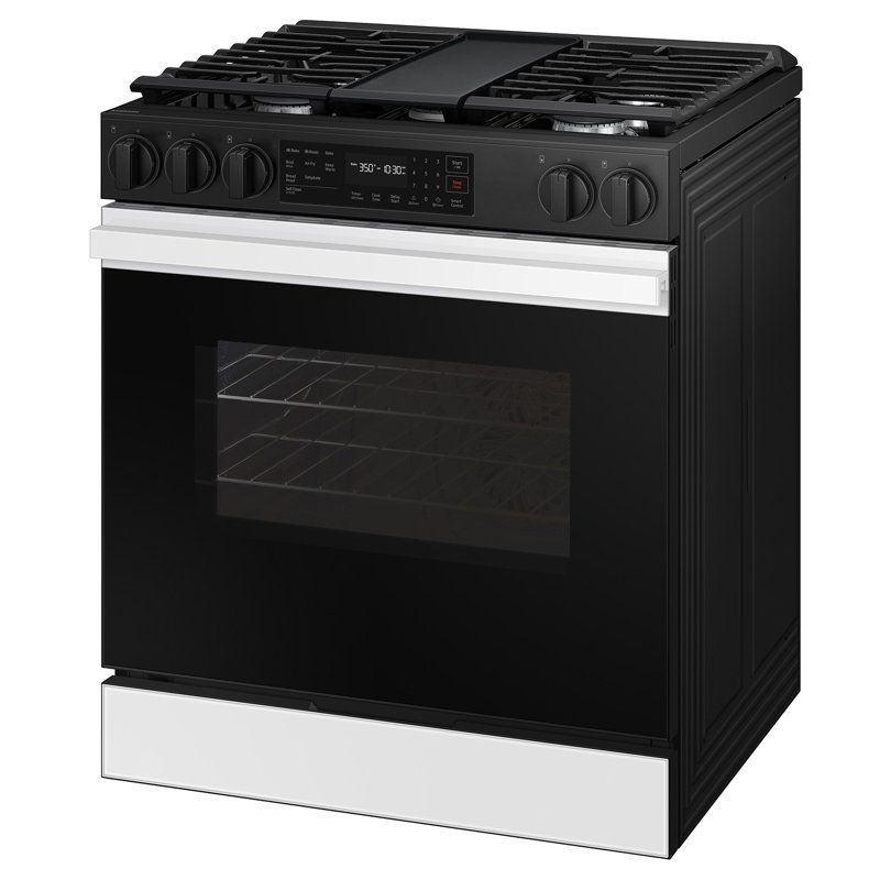 Samsung Bespoke Smart Slide-In Gas Range, White